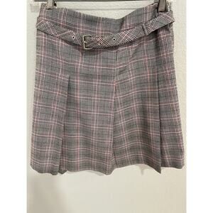 IZOD GOLF Classics Women's Size 6 Pink & Gray Plaid Pleated Skirt w/Pocket